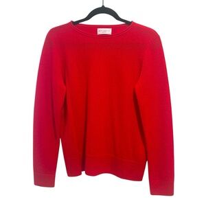 Betty Barclay 100% Cashmere Knit Red Pullover Crewneck Sweater Sz 40 US M Preppy